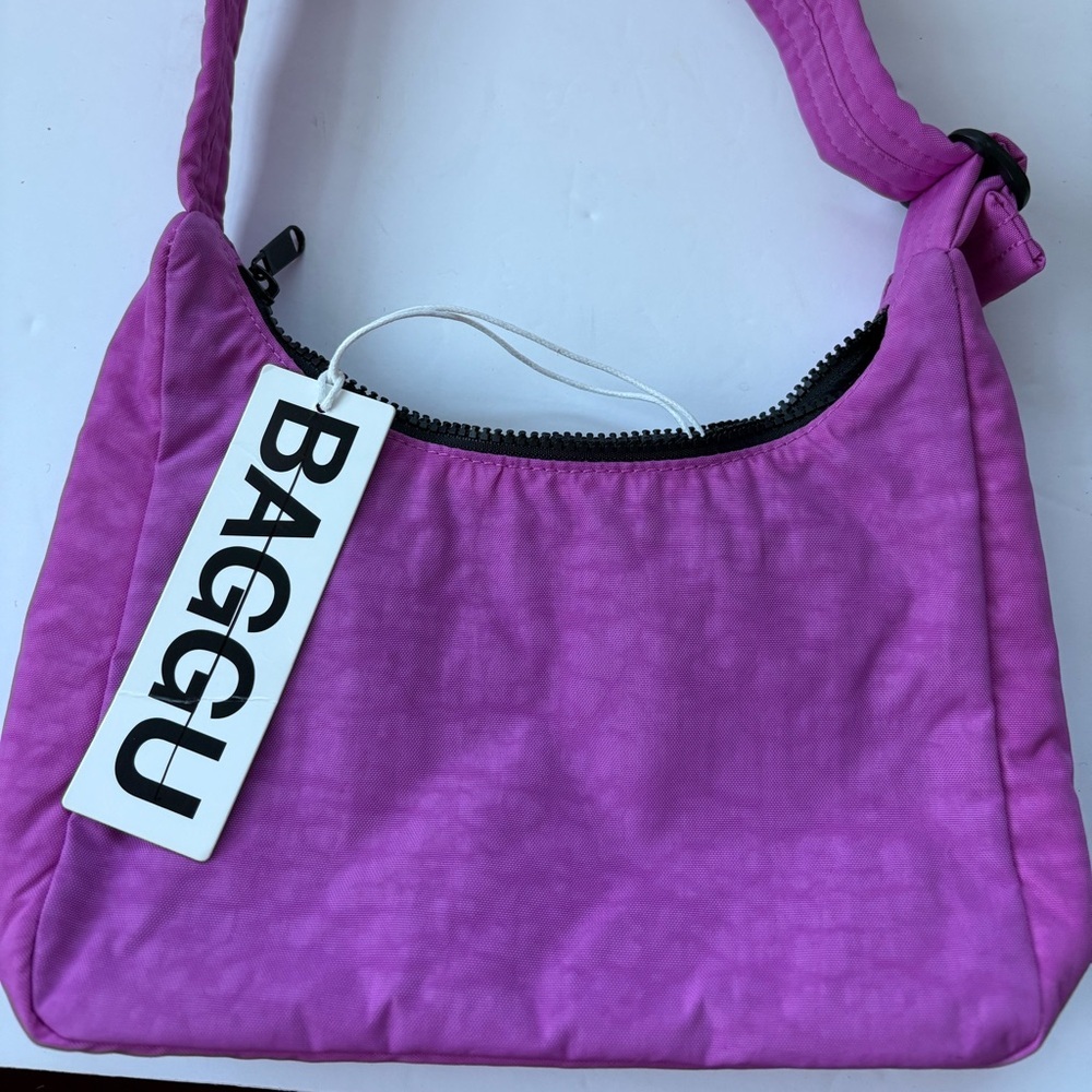 NWT BAGGU Mini Nylon Shoulder Bag - Extra Pink - Picture 4 of 13
